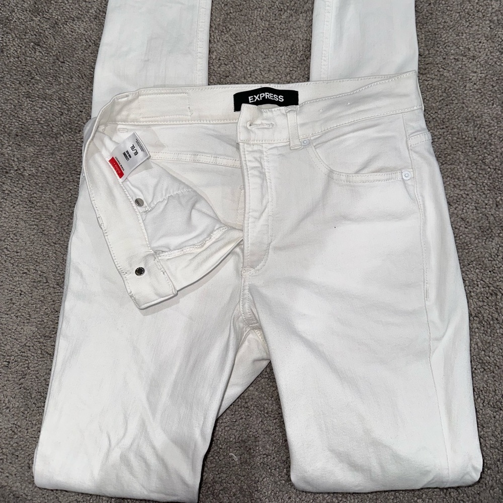 Express white skinny jeans